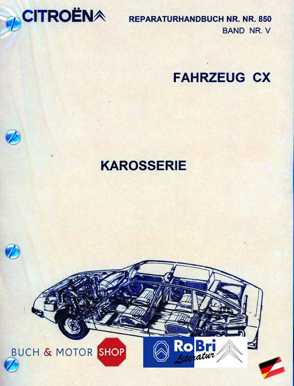 Citroën CX Reparaturhandboek Serie I Carosserie No 850 V